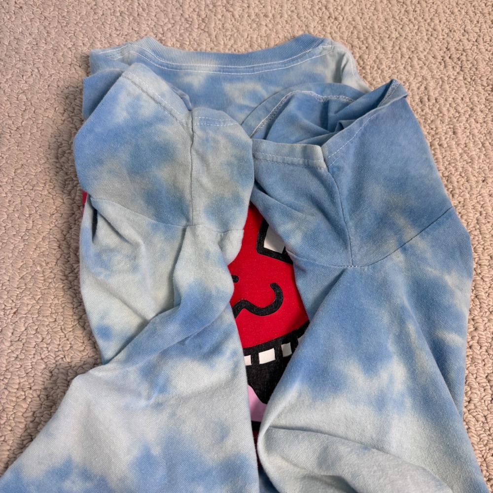 Keith Haring Blue Tie Dye Heart Graphic T-Shirt Mens Medium Ripple Junction - Picture 5 of 11